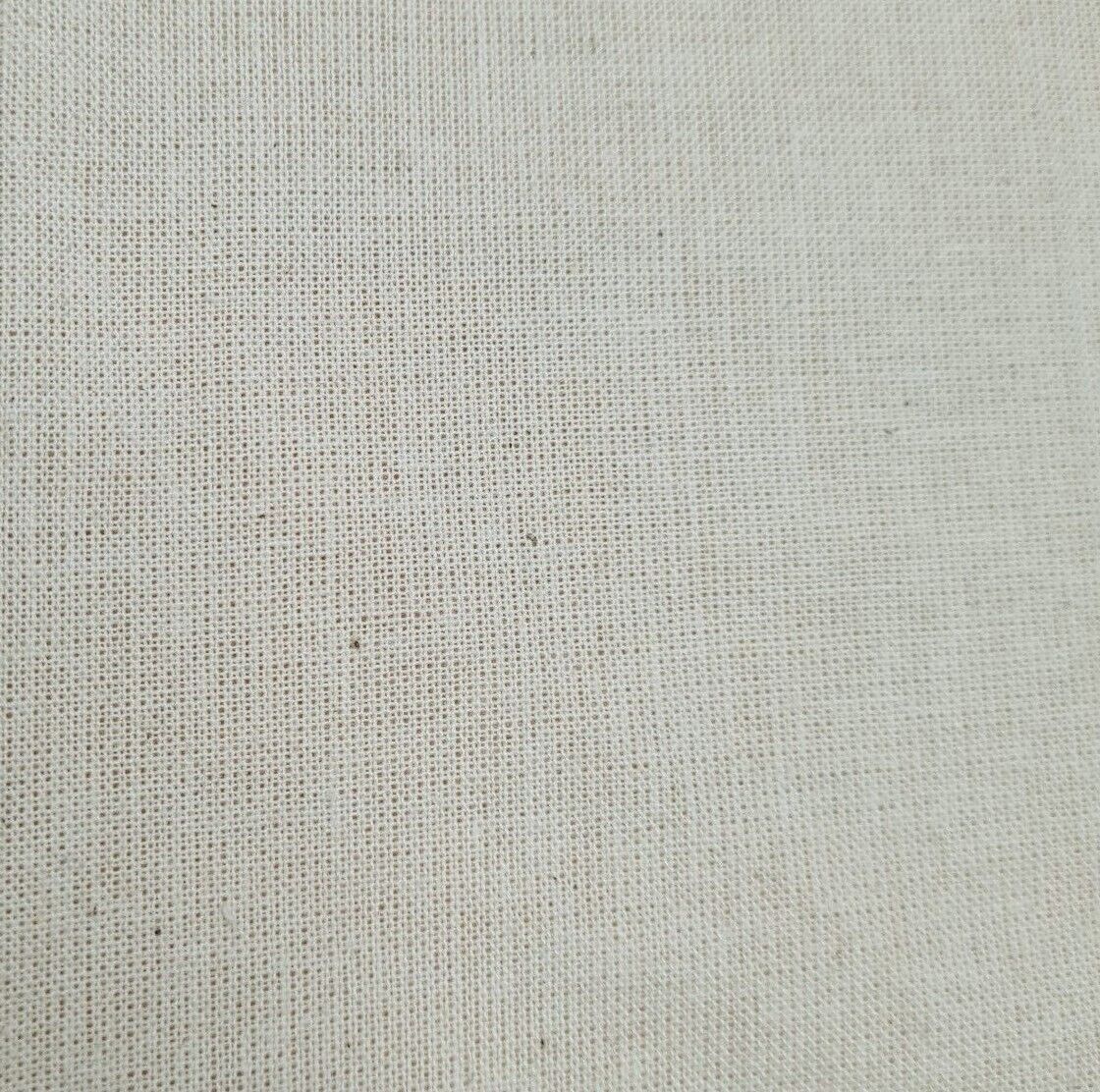 Cotton Calico Fabric Cream Colour Medium Weight 55'' Wide Sold By The Metre