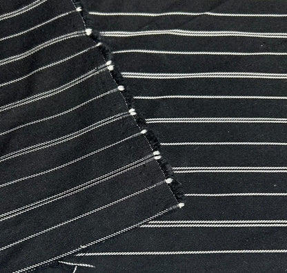 Bengaline Fabric Black White Striped 2-Way Stretch 55'' Wide Sold By The Metre
