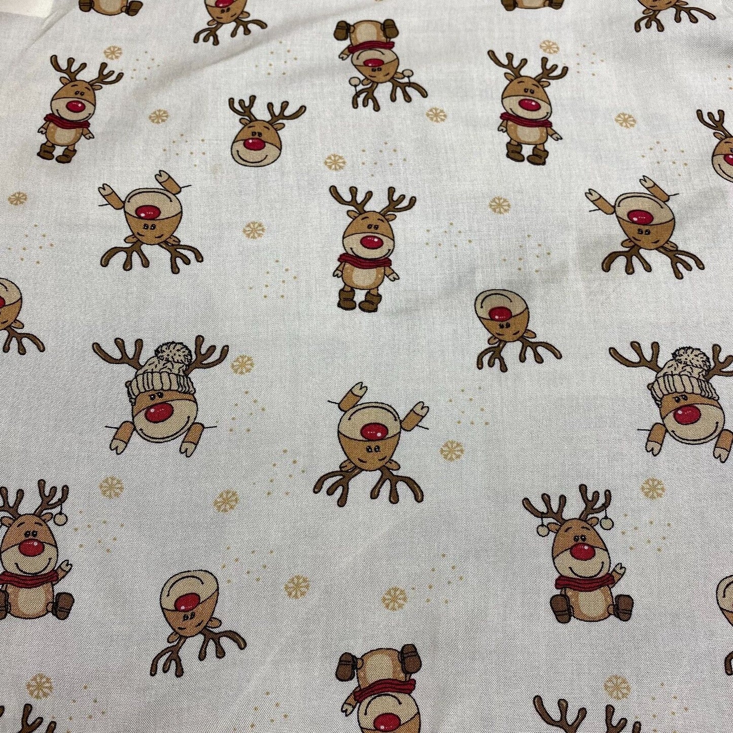 Viscose Fabric Deer Christmas Printed Ivory Colour 55" wide