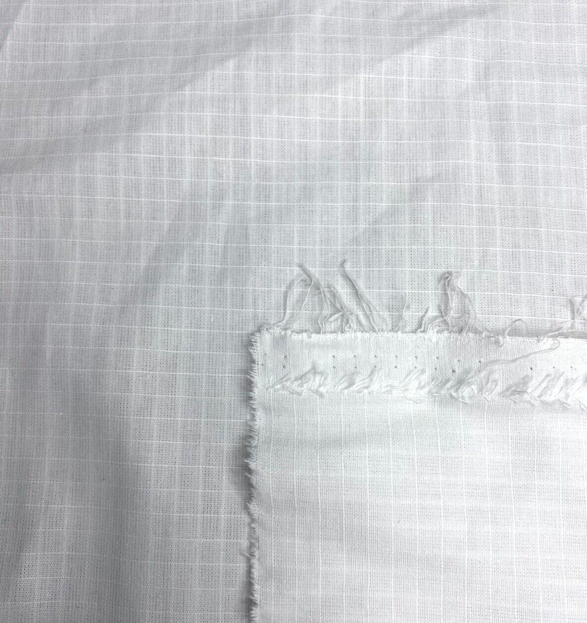 Checked Cotton Fabric White 55" Wide 200 gsm Non-stretch