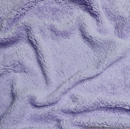 Fleece Teddy Fabric Lilac Colour Super Soft Shaggy Fluffy Material 55"Wide Sold by Unit