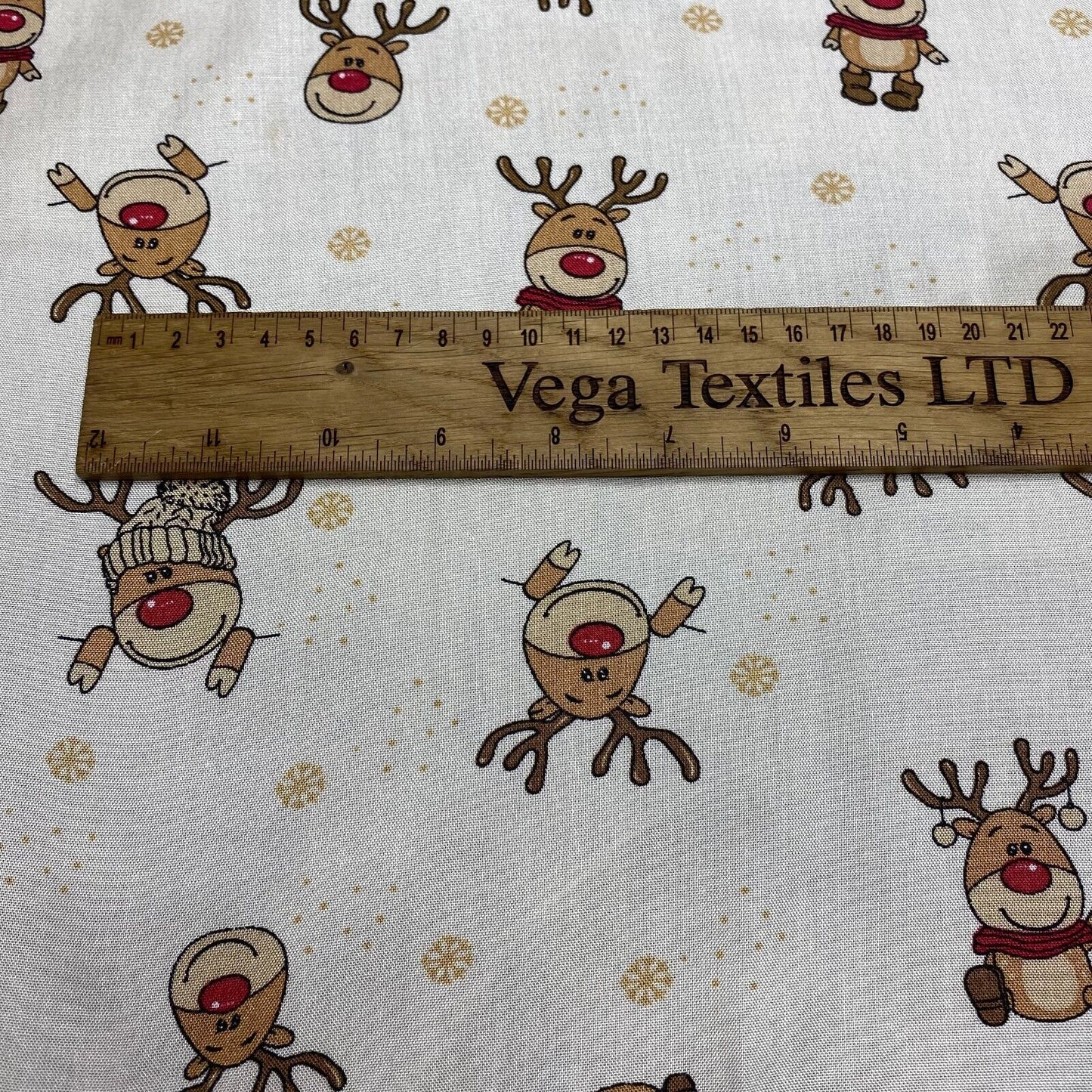 Viscose Fabric Deer Christmas Printed Ivory Colour 55" wide