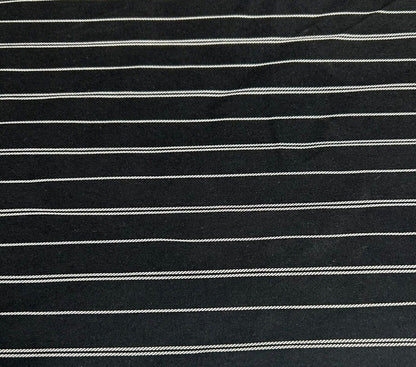 Bengaline Fabric Black White Striped 2-Way Stretch 55'' Wide Sold By The Metre