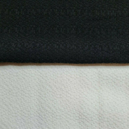 Stretch Jacquard Fabric Black And Off White Colours Drape 55"