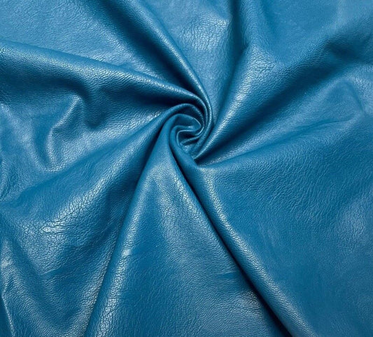 PU Faux Leatherette Fabric Waterproof Petrol Blue 55" Wide Sold By Metre
