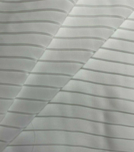 Pleated Chiffon Fabric Off White Colour 55" Wide By The Metre