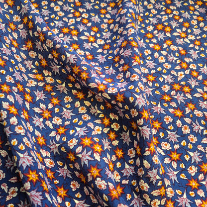 Pure Silk Crepe Fabric Small  Floral Printed 55" Wide