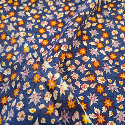 Pure Silk Crepe Fabric Small  Floral Printed 55" Wide