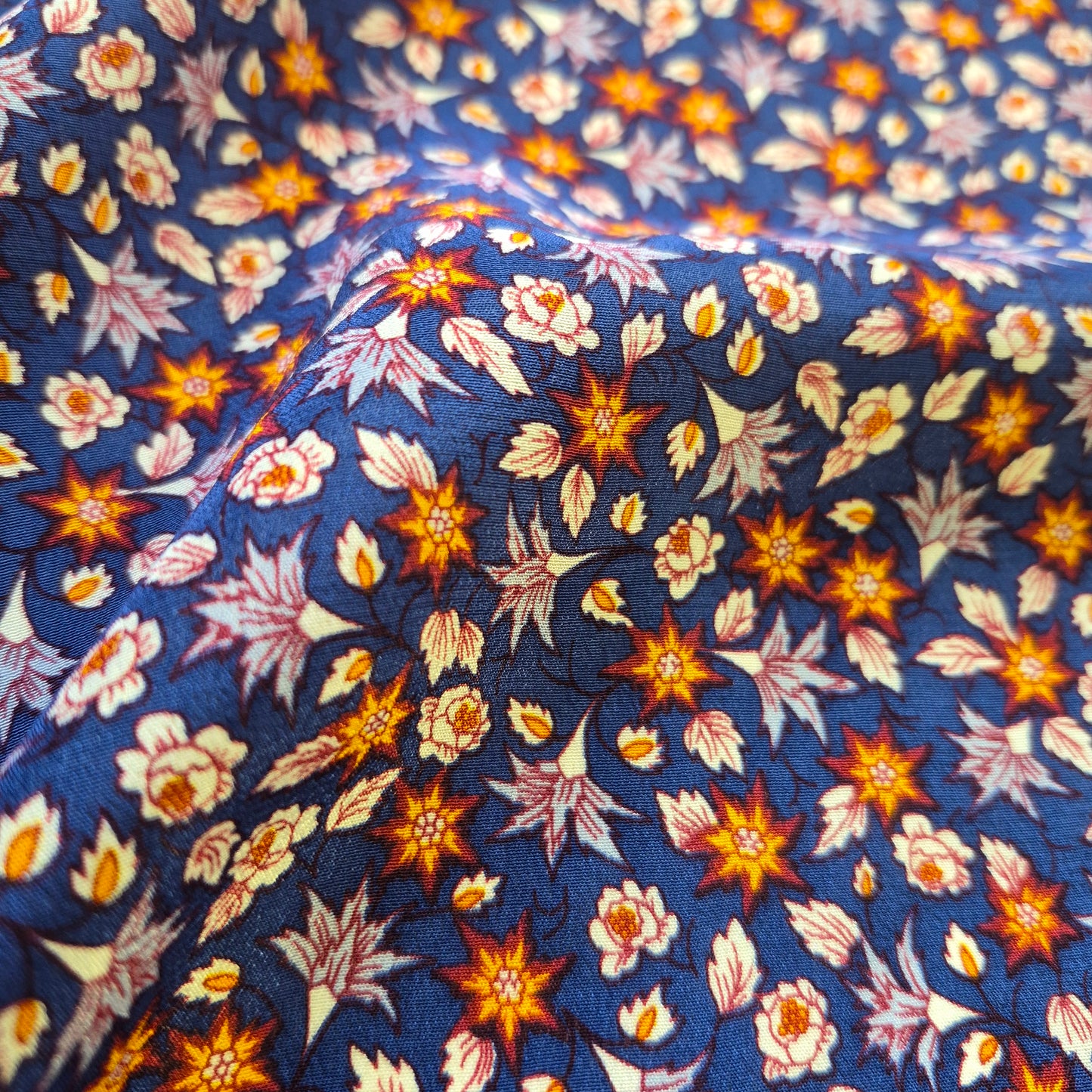 Pure Silk Crepe Fabric Small  Floral Printed 55" Wide