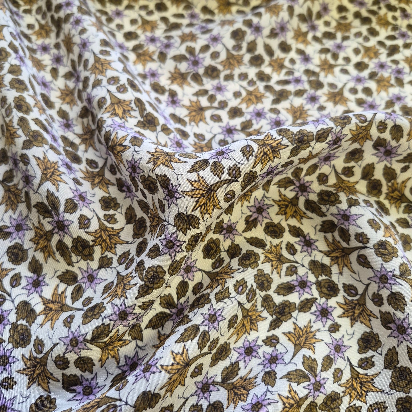 Pure Silk Crepe Fabric Small  Floral Printed 55" Wide