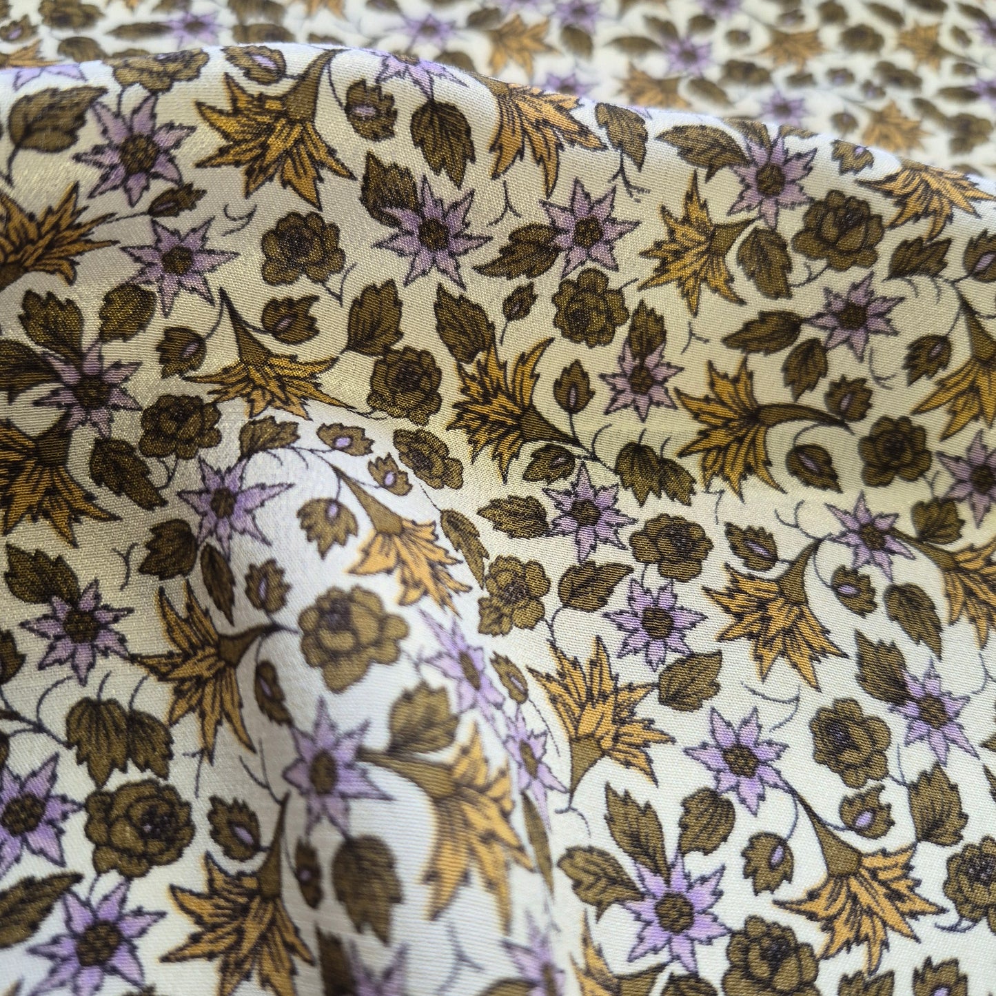 Pure Silk Crepe Fabric Small  Floral Printed 55" Wide