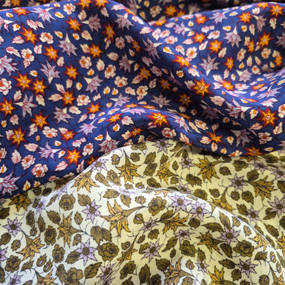 Pure Silk Crepe Fabric Small  Floral Printed 55" Wide