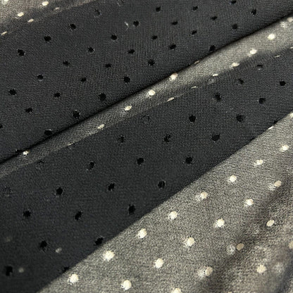 Perforated Holes Chiffon Fabric Black 55" Wide Sold By Metre