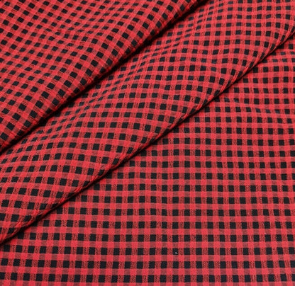 Checked Viscose Blend Fabric 55" Wide Non-Stretch