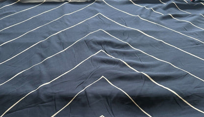 Viscose Chiffon Fabric Navy And Beige Colours 55" Wide Sold By Metre