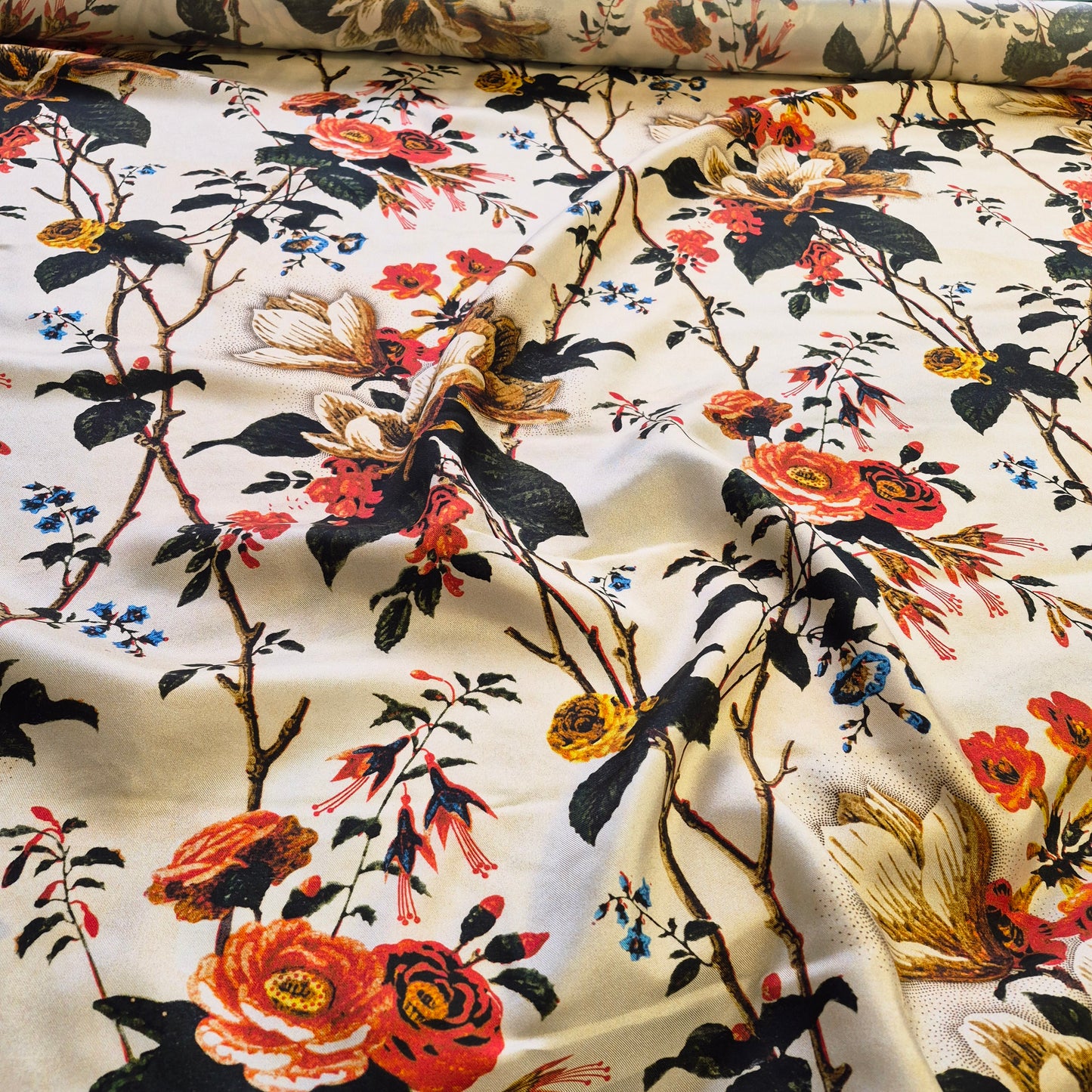 Pure Silk Twill Fabric Floral Printed 55" Wide