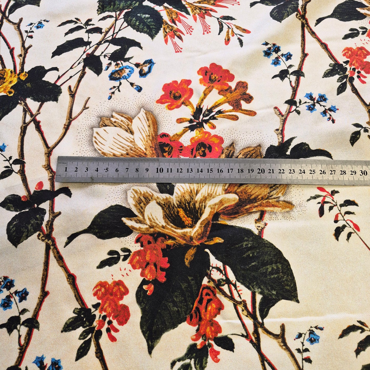 Pure Silk Twill Fabric Floral Printed 55" Wide