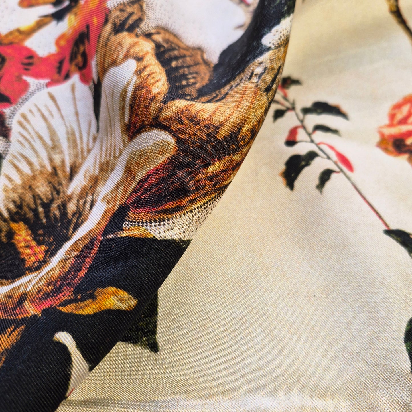 Pure Silk Twill Fabric Floral Printed 55" Wide