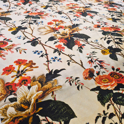 Pure Silk Twill Fabric Floral Printed 55" Wide