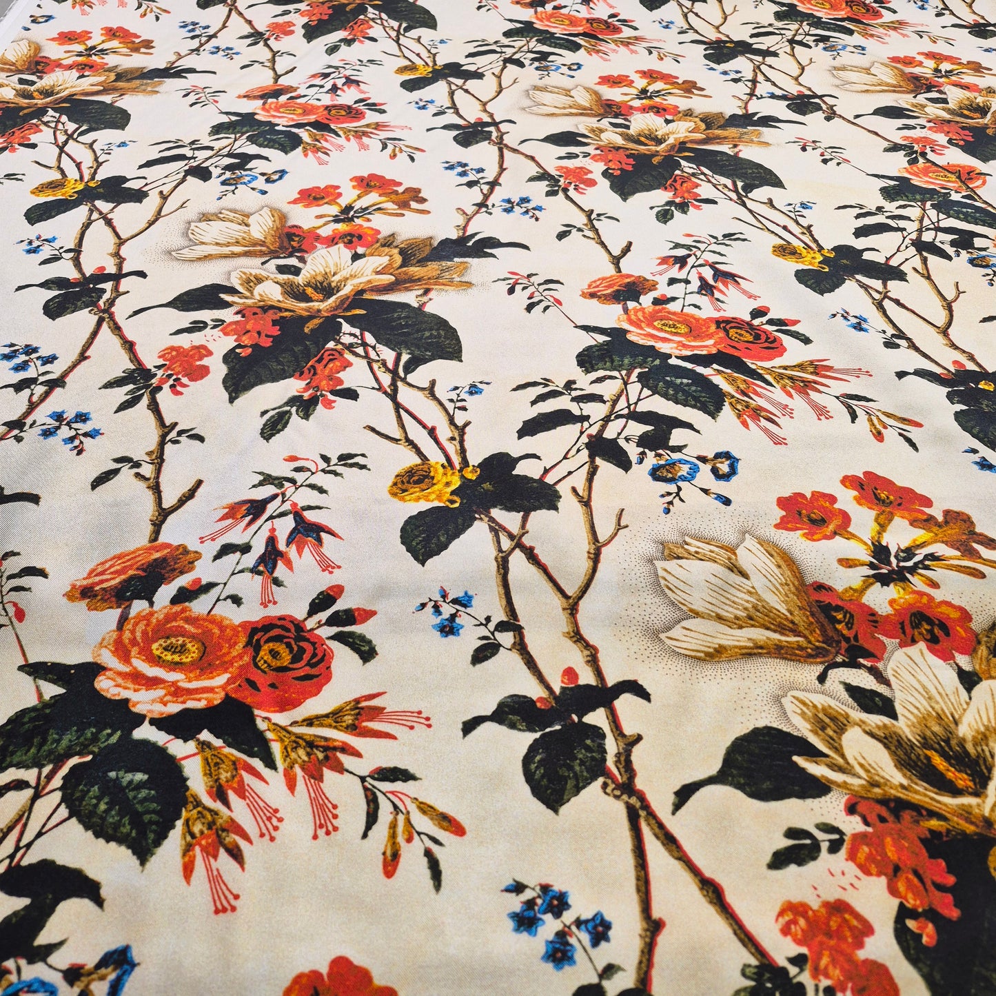 Pure Silk Twill Fabric Floral Printed 55" Wide