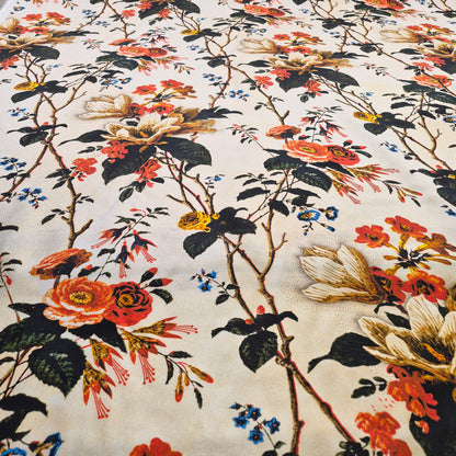 Pure Silk Twill Fabric Floral Printed 55" Wide