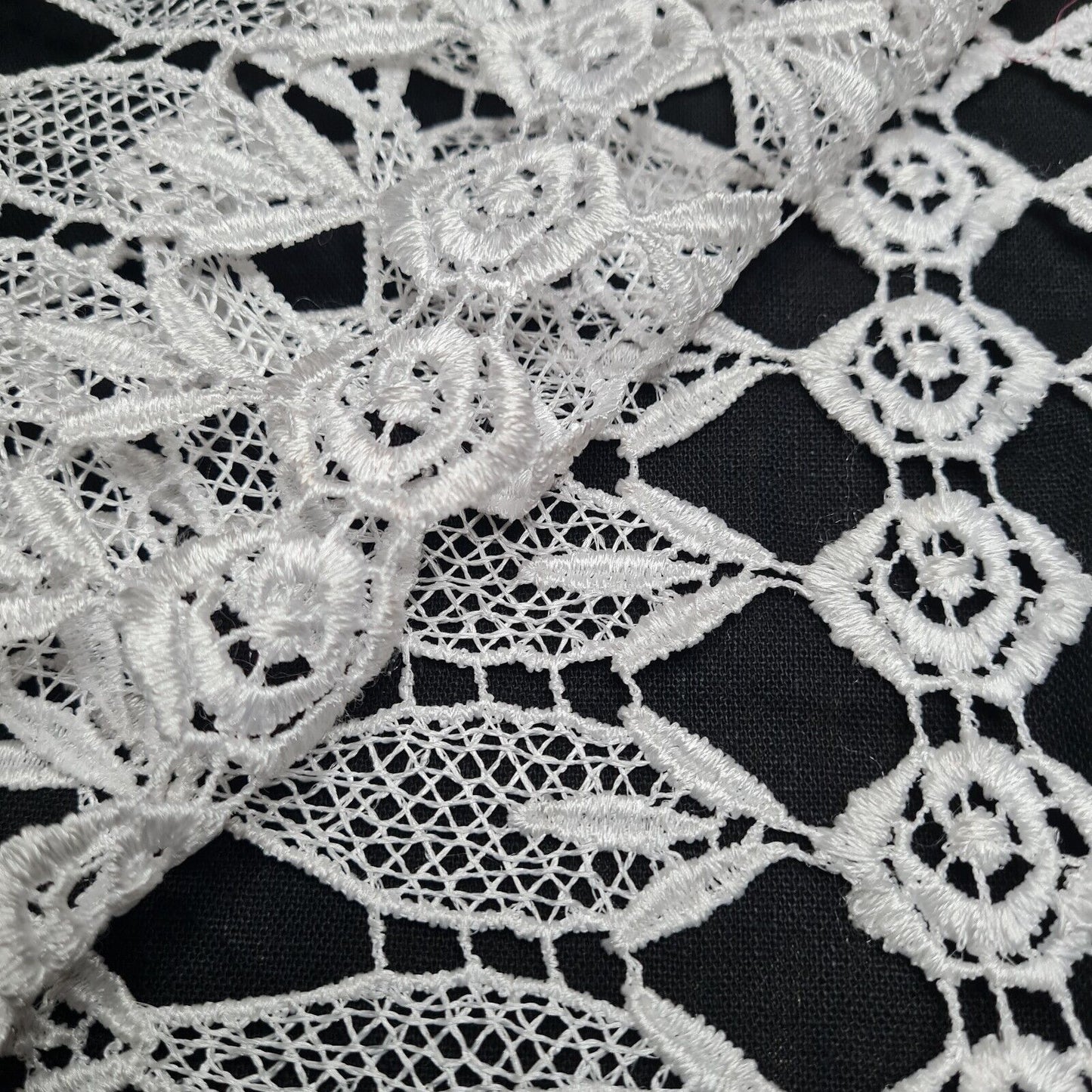 Guipure Lace Fabric White And Ivory Colours 24" Wide