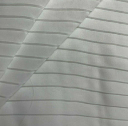 Pleated Chiffon Fabric Off White Colour 55" Wide By The Metre