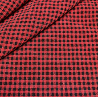 Checked Viscose Blend Fabric 55" Wide Non-Stretch