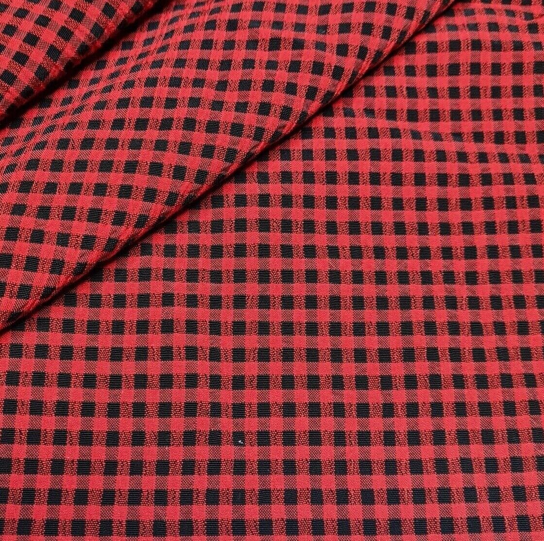 Checked Viscose Blend Fabric 55" Wide Non-Stretch