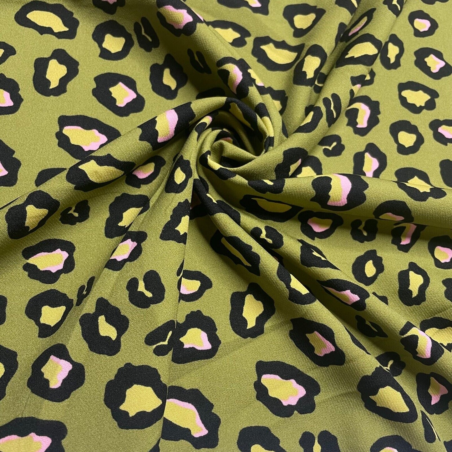 Woven Dressmaking Fabric Leopard Print 4 Way Stretch 55" Wide