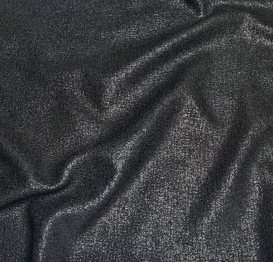Double Crepe Fabric Black Shiny Printed 55" Wide