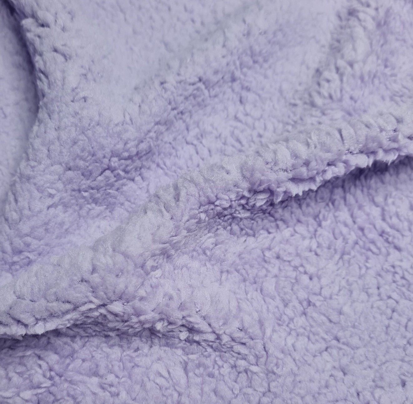 Fleece Teddy Fabric Lilac Colour Super Soft Shaggy Fluffy Material 55"Wide Sold by Unit