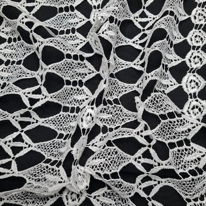 Guipure Lace Fabric White And Ivory Colours 24" Wide