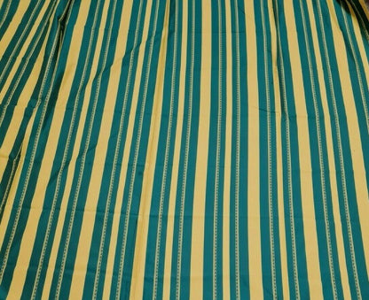 GREEN AND MUSTARD STRIPED UPHOLSTERY FABRIC-SOLD BY THE METRE