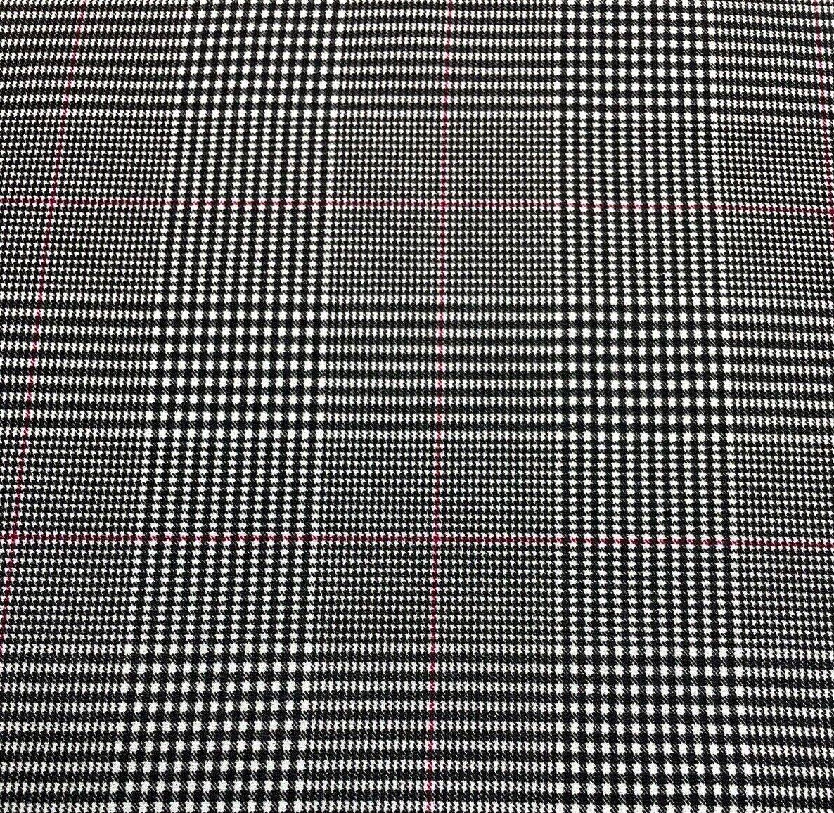 Woven Dressmaking Fabric Checked 2 Way Stretch 51" Wide