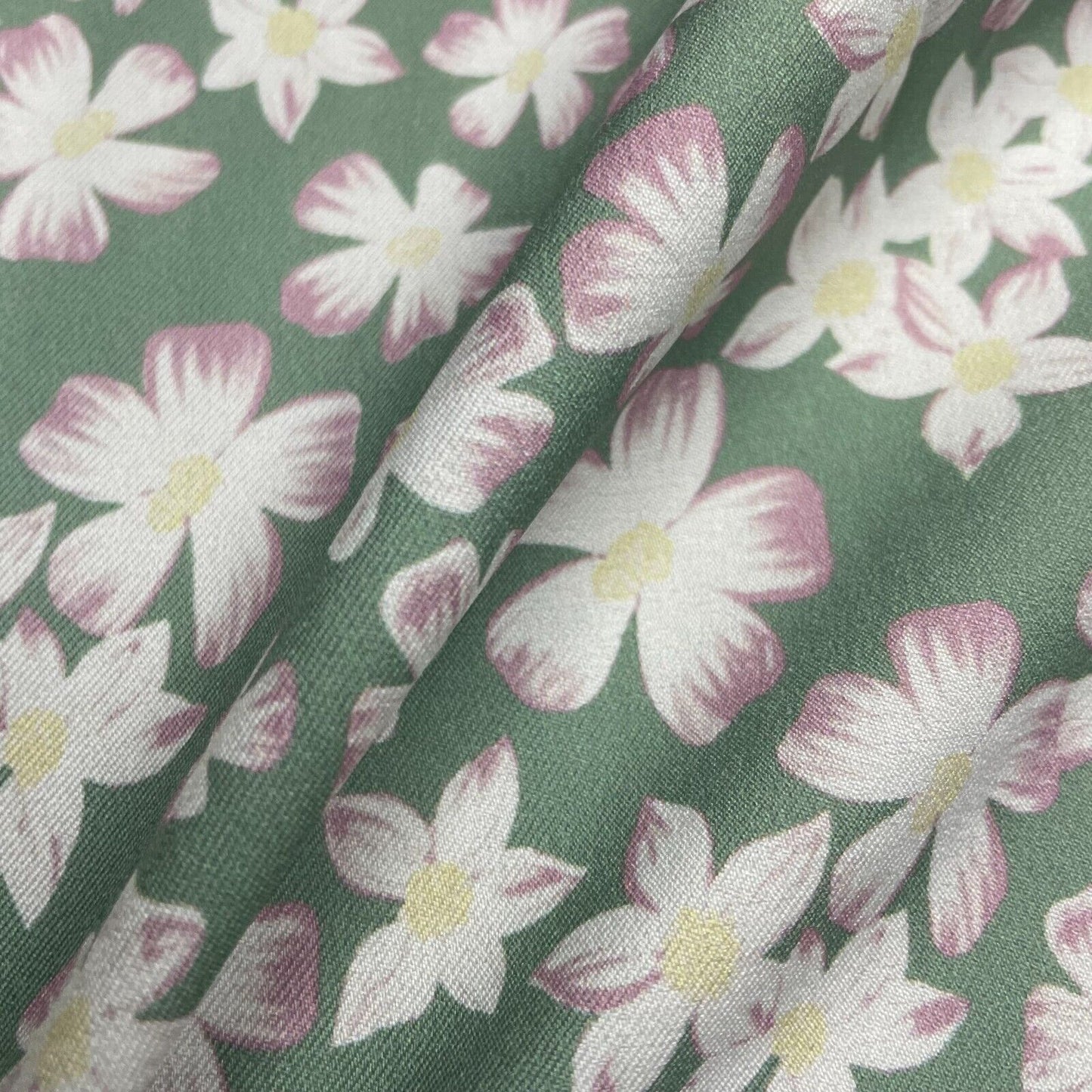 Woven Dressmaking Fabric Floral And Spotted Printed 55" Wide