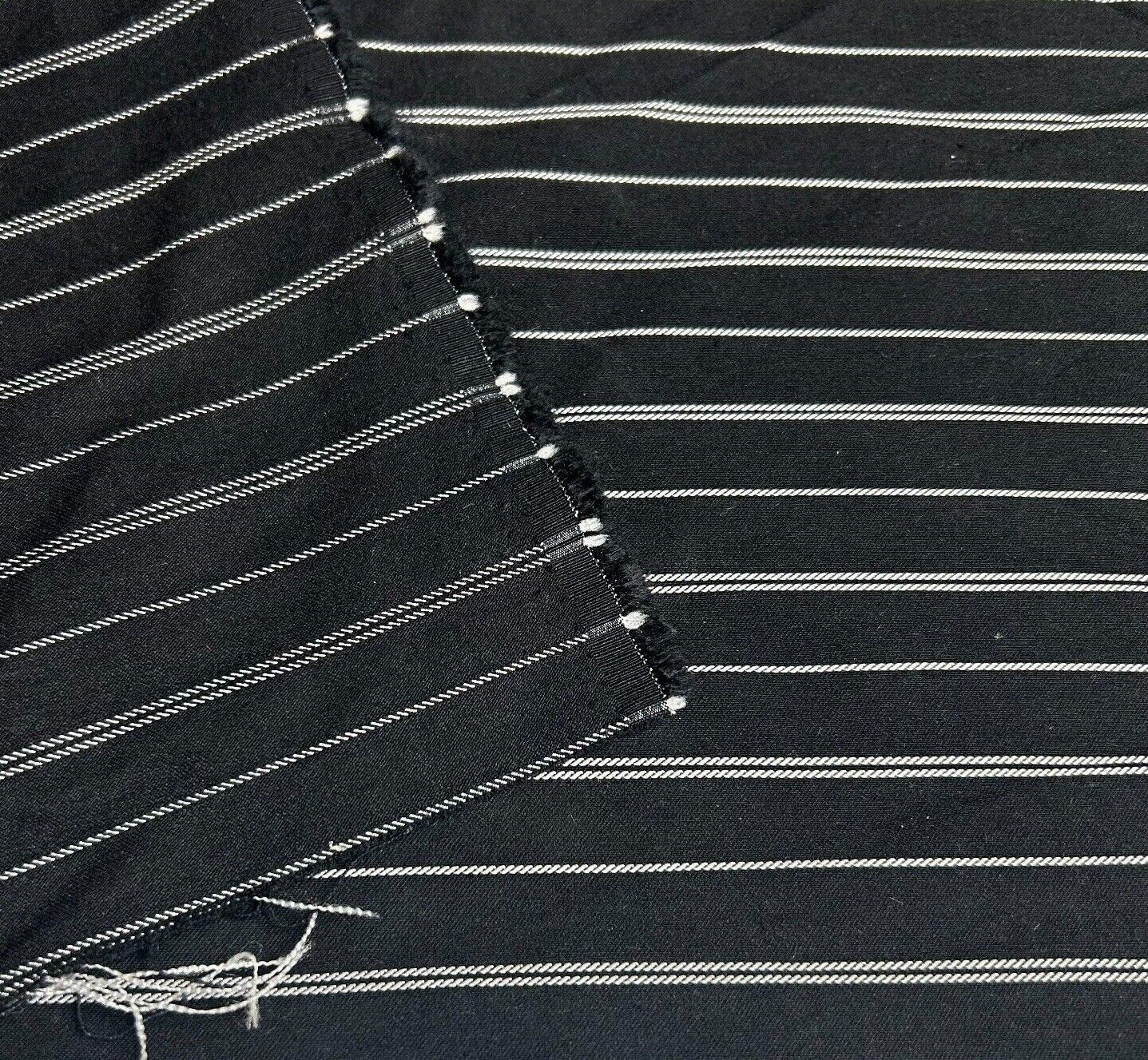 Bengaline Fabric Black White Striped 2-Way Stretch 55'' Wide Sold By The Metre