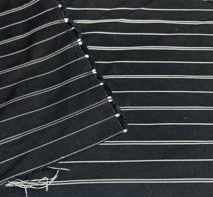 Bengaline Fabric Black White Striped 2-Way Stretch 55'' Wide Sold By The Metre