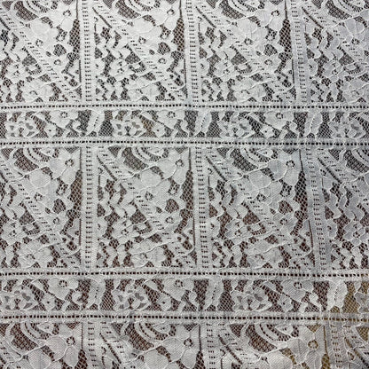Stretch Corded Lace Fabric White Colour 55" Wide