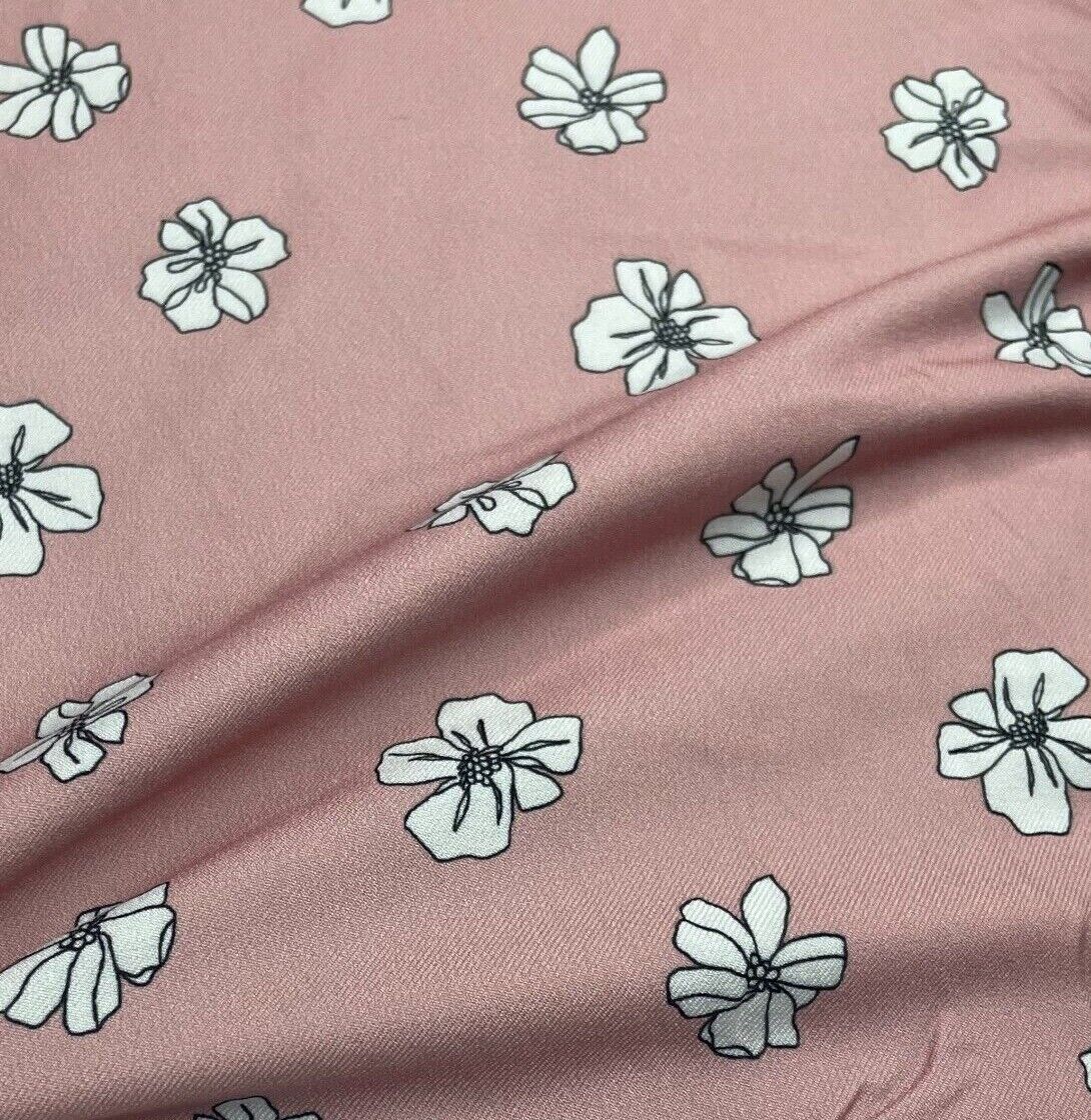 Woven Dressmaking Fabric Floral And Spotted Printed 55" Wide