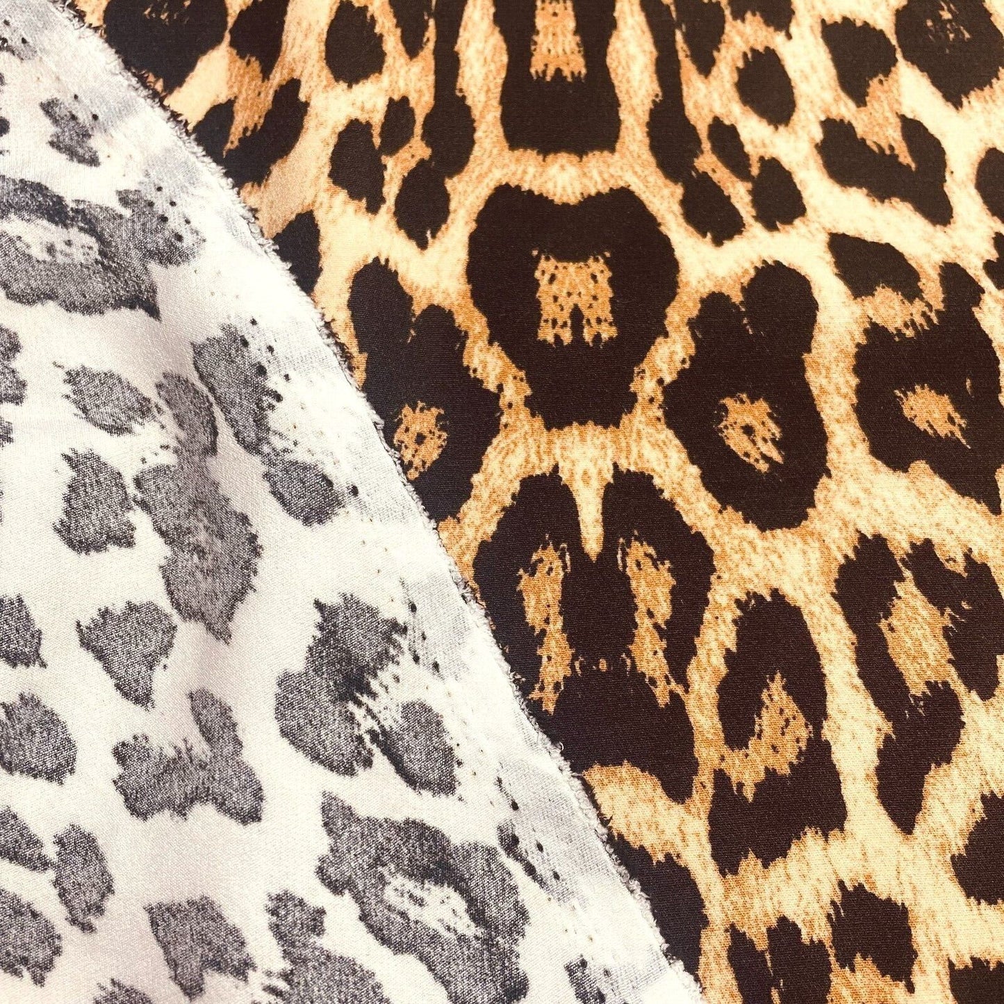 Woven Dressmaking Fabric Leopard Print 4 Way Stretch 55" Wide