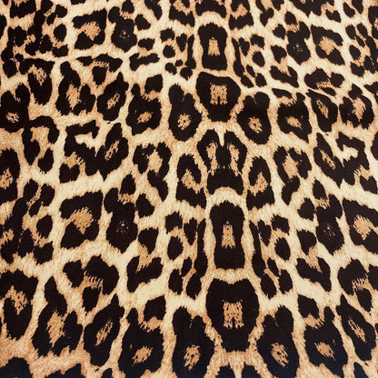 Woven Dressmaking Fabric Leopard Print 4 Way Stretch 55" Wide