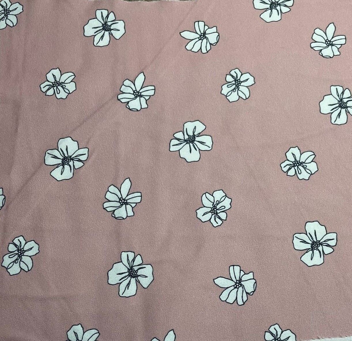 Woven Dressmaking Fabric Floral And Spotted Printed 55" Wide