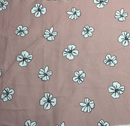 Woven Dressmaking Fabric Floral And Spotted Printed 55" Wide