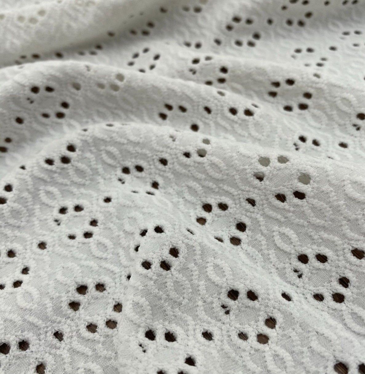 Anglaise jersey Fabric Polyester 55" Wide 4 Way Stretch Sold By Metre