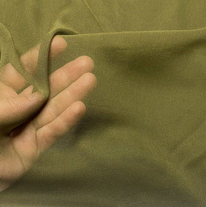 Pure Silk Chiffon Fabric Olive Green Colour 51" Sold by the metre