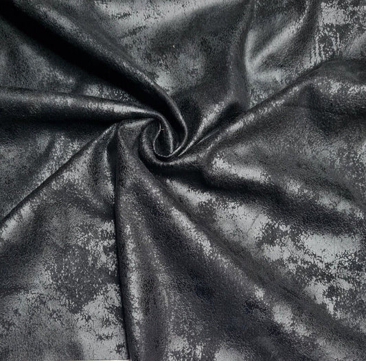 Black Embossed Velour Fabric 55" Wide Sold By Metre
