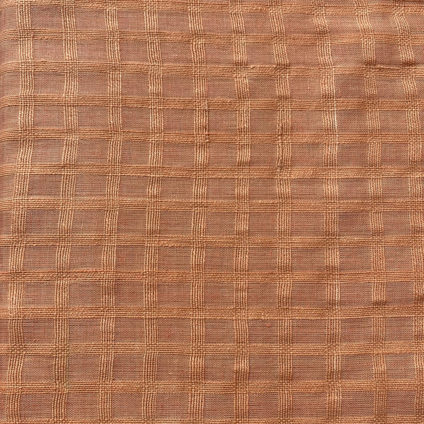 Checked Linen Cotton Blend Fabric