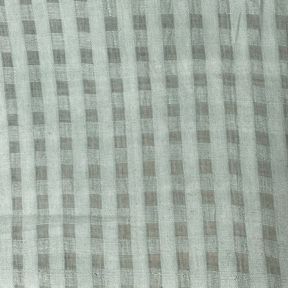 Checked Linen Cotton Blend Fabric