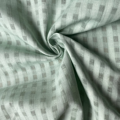 Checked Linen Cotton Blend Fabric